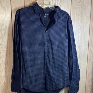Van Heusen Dark Blue Geometric Shirt